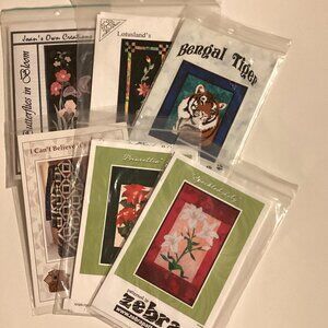 Bundle of 6 Quilt & Applique Quilt Patterns Wall Hangings